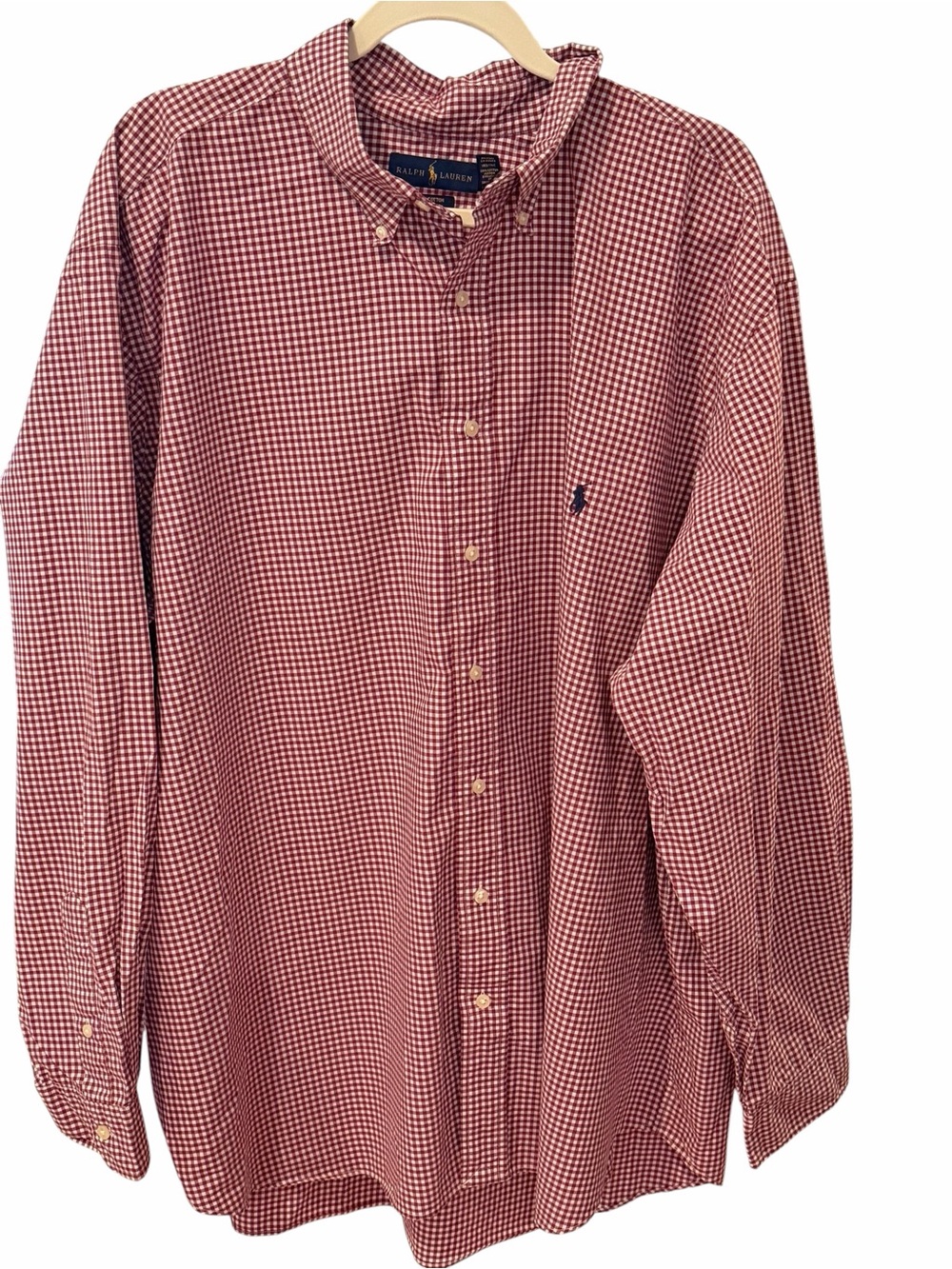Ralph Lauren Red & White Gingham Button-Down Shirt